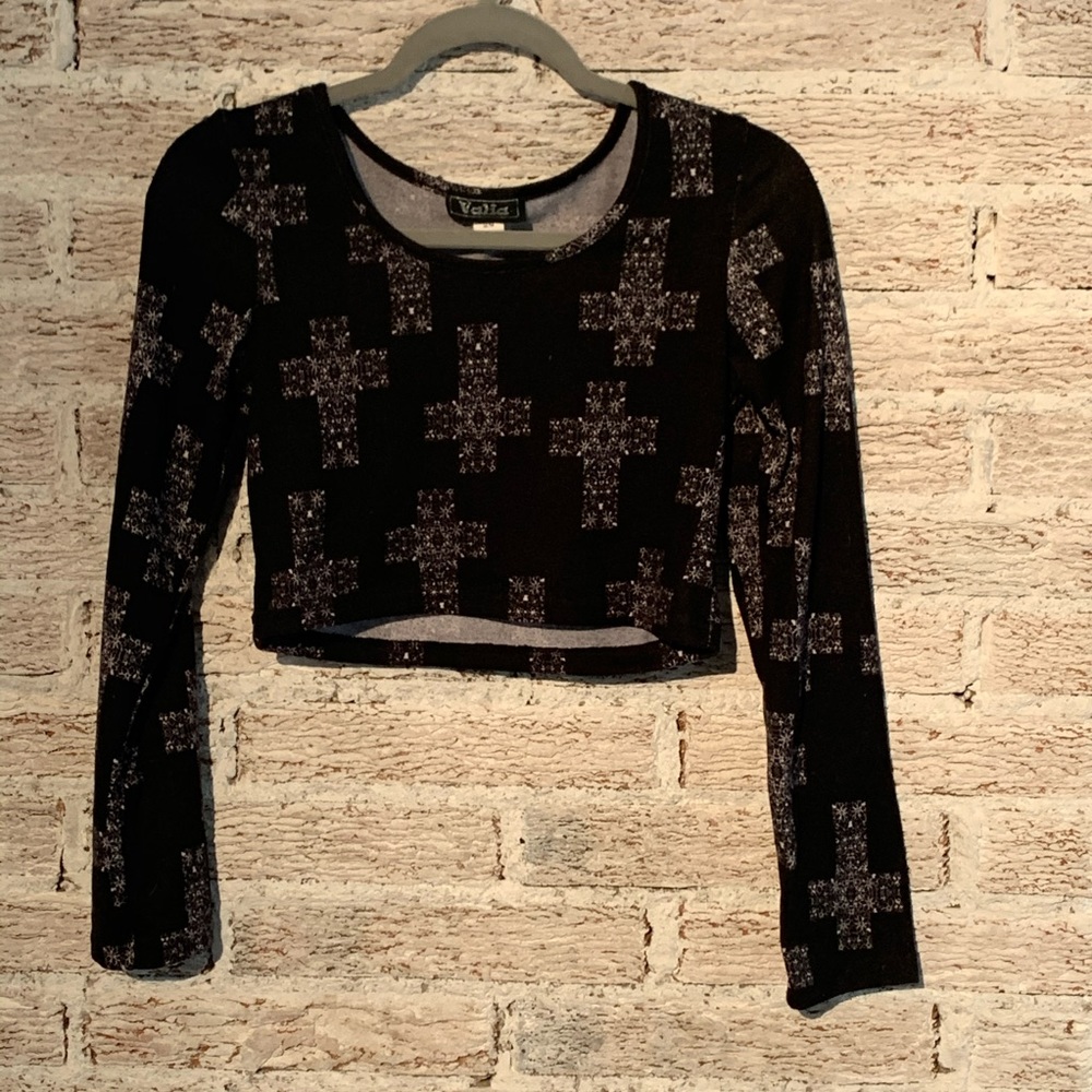 Long sleeve crop top cross Valia
